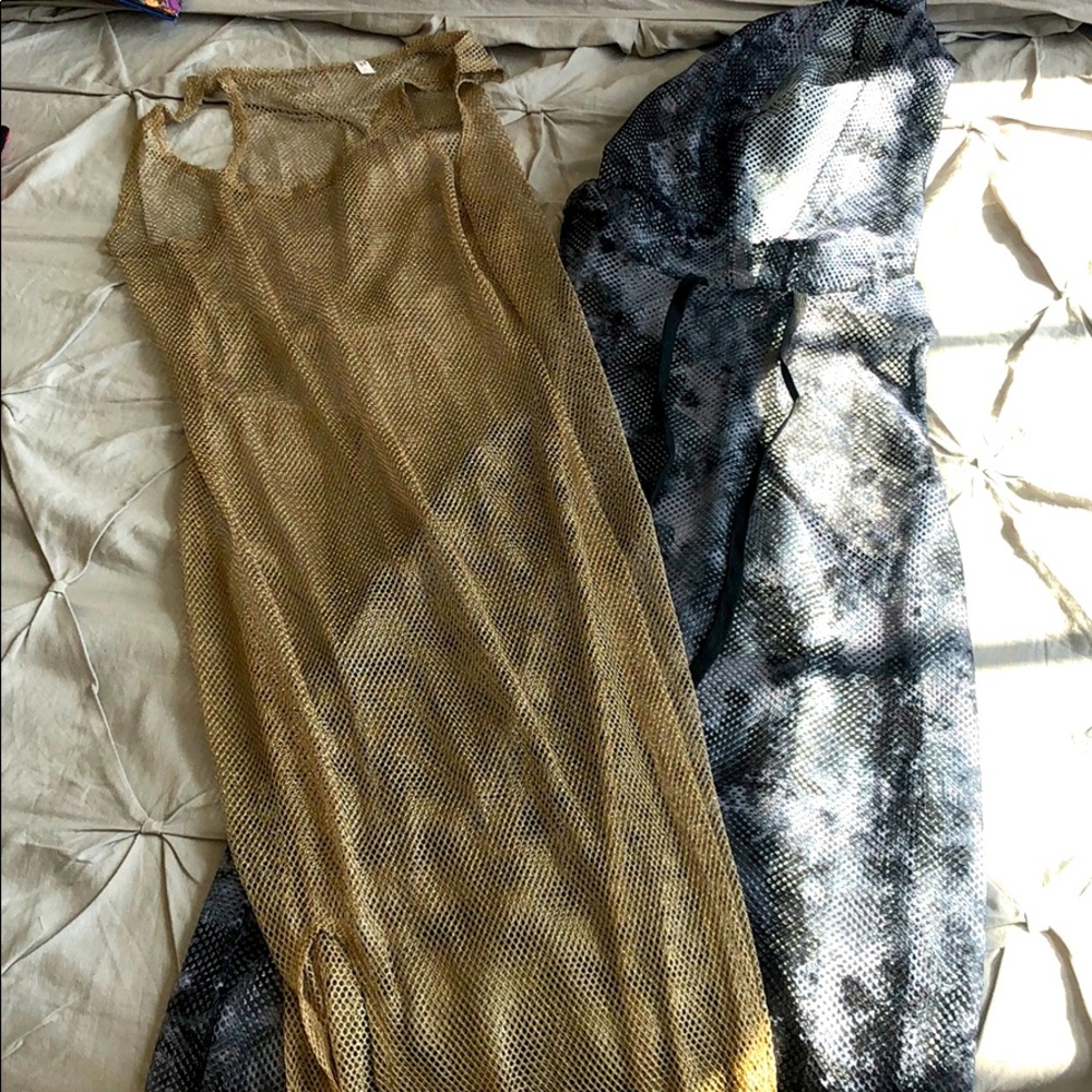 Sheer mesh beach coverups
